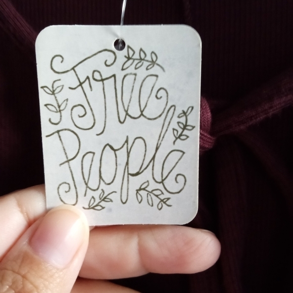 NWT Free People Beach Maroon Purple Jersey Knit Assymetrical Hem Dress sz Small - Picture 7 of 8